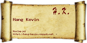 Hang Kevin névjegykártya
